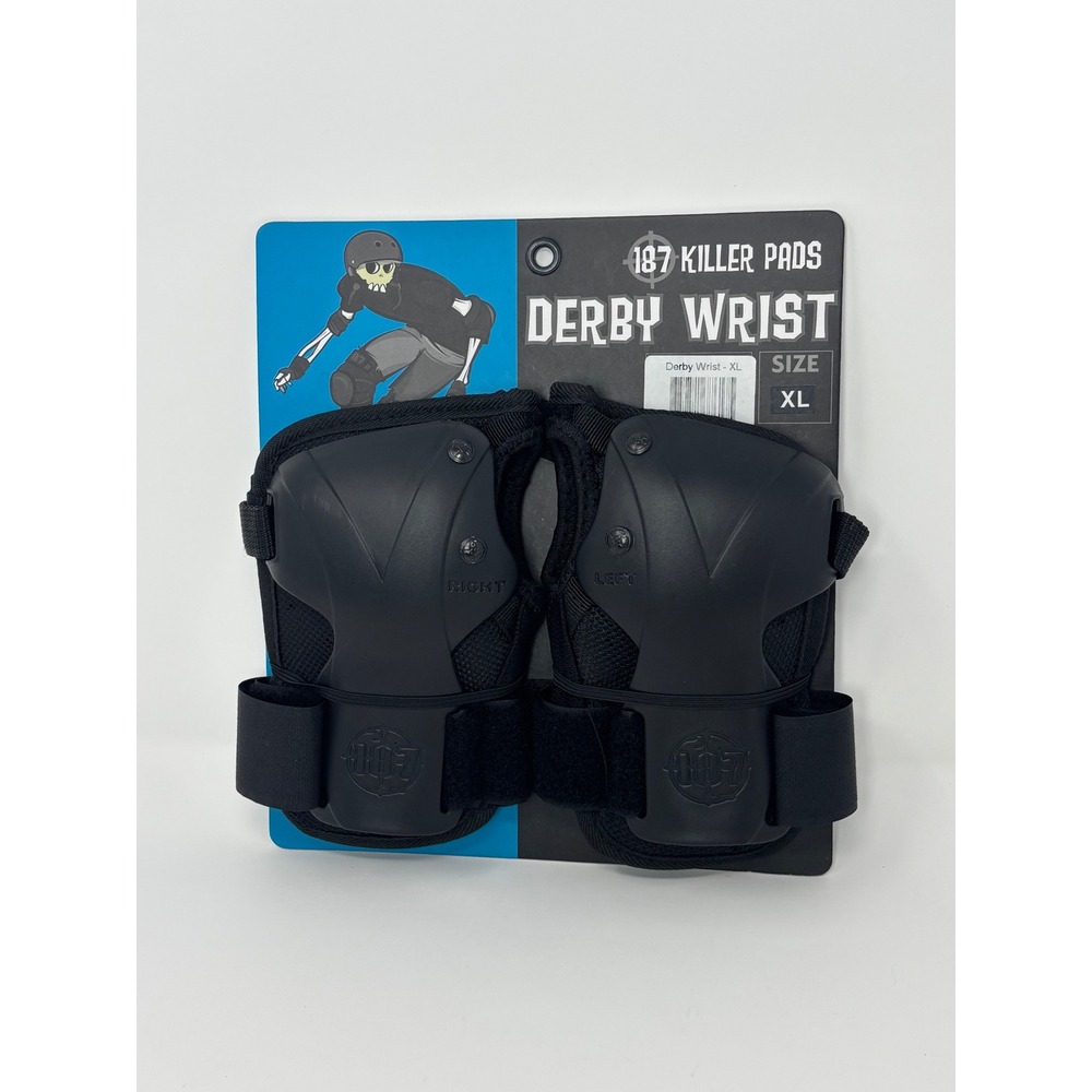 187 Killer Pads Derby Wrist Guards Black Roller Derby Skate Protection Size XL